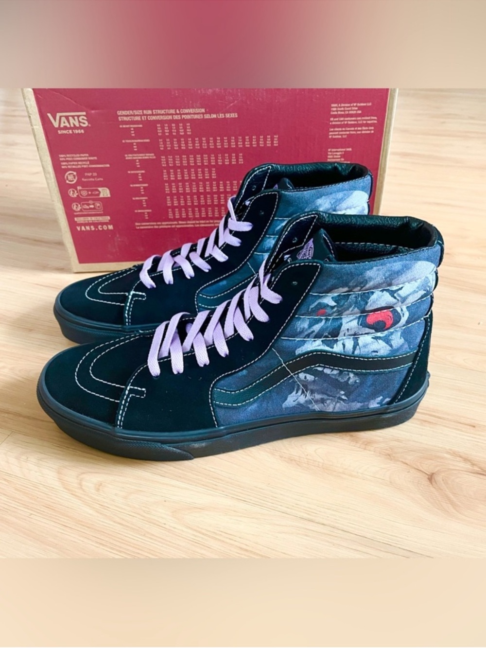 Vans SK8-Hi Midnight Shift Black Skull' Women 12.0 US Mens 10.5 US - Picture 8 of 13